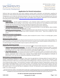Form CDD-0200 Building Permit Application - City of Sacramento, California