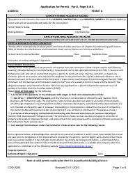 Form CDD-0200 Building Permit Application - City of Sacramento, California, Page 3