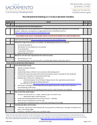 Form CDD-0312 New Residential Building (1-2 Units) Submittal Checklist - City of Sacramento, California