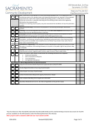 Form CDD-0231 Remodel and Tenant Improvement Submittal Checklist (Commercial) - City of Sacramento, California, Page 2