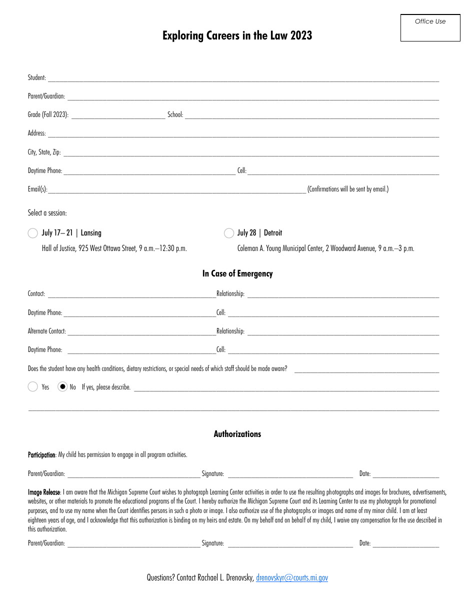 Exploring Careers in the Law Application - Michigan, Page 2