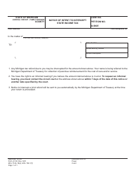 Document preview: Form JC60 Notice of Intent to Intercept State Income Tax - Michigan