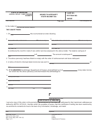 Document preview: Form JC61 Order to Intercept State Income Tax - Michigan