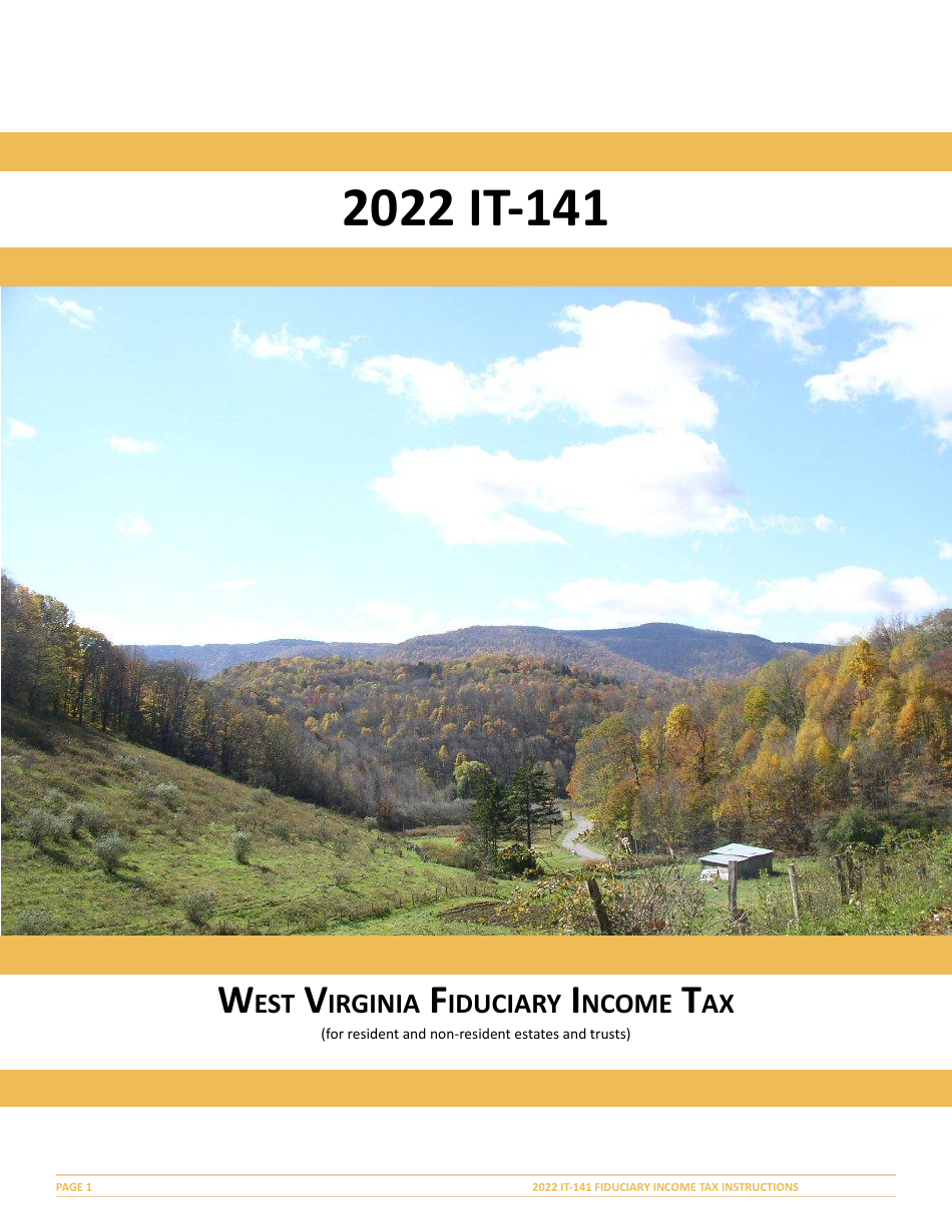Instructions for Form IT-141 West Virginia Fiduciary Income Tax Return - West Virginia, Page 1
