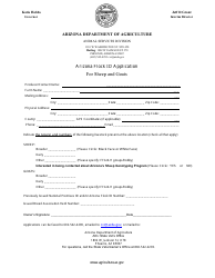 Document preview: Arizona Flock Id Application for Sheep and Goats - Arizona