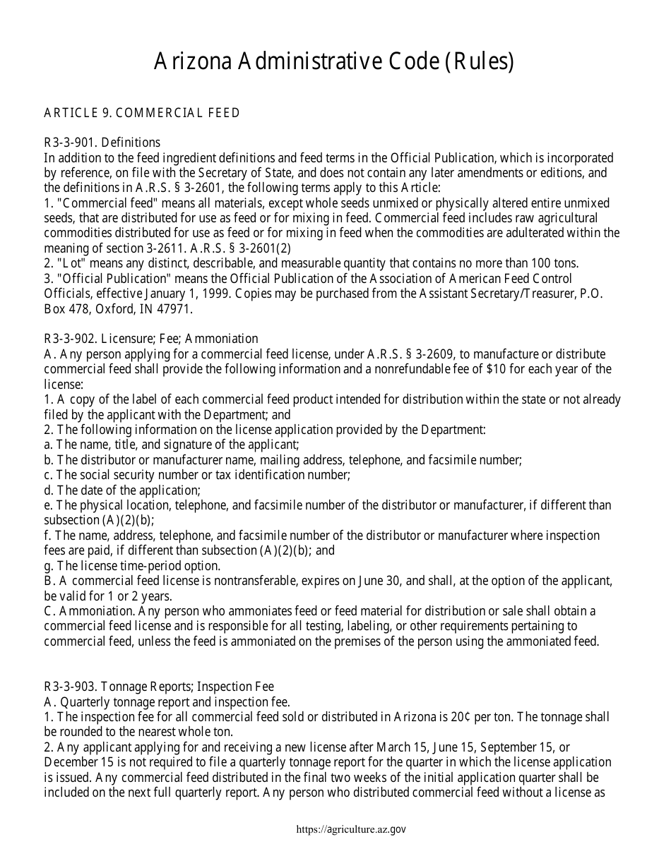 New - Commercial Feed License Application - Arizona, Page 10