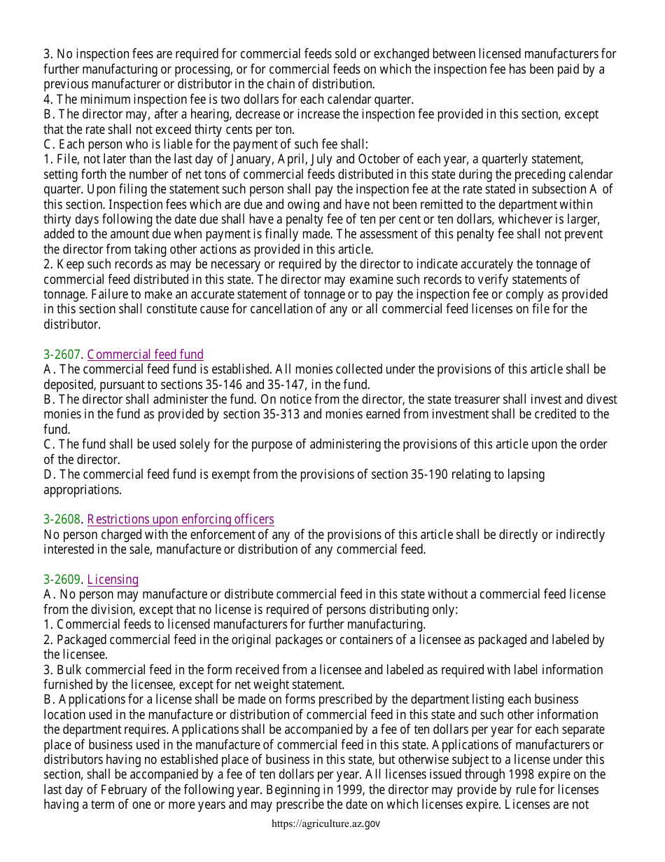New - Commercial Feed License Application - Arizona, Page 5