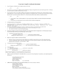 Application for a Free Sale/Health Certificate - Arizona, Page 3