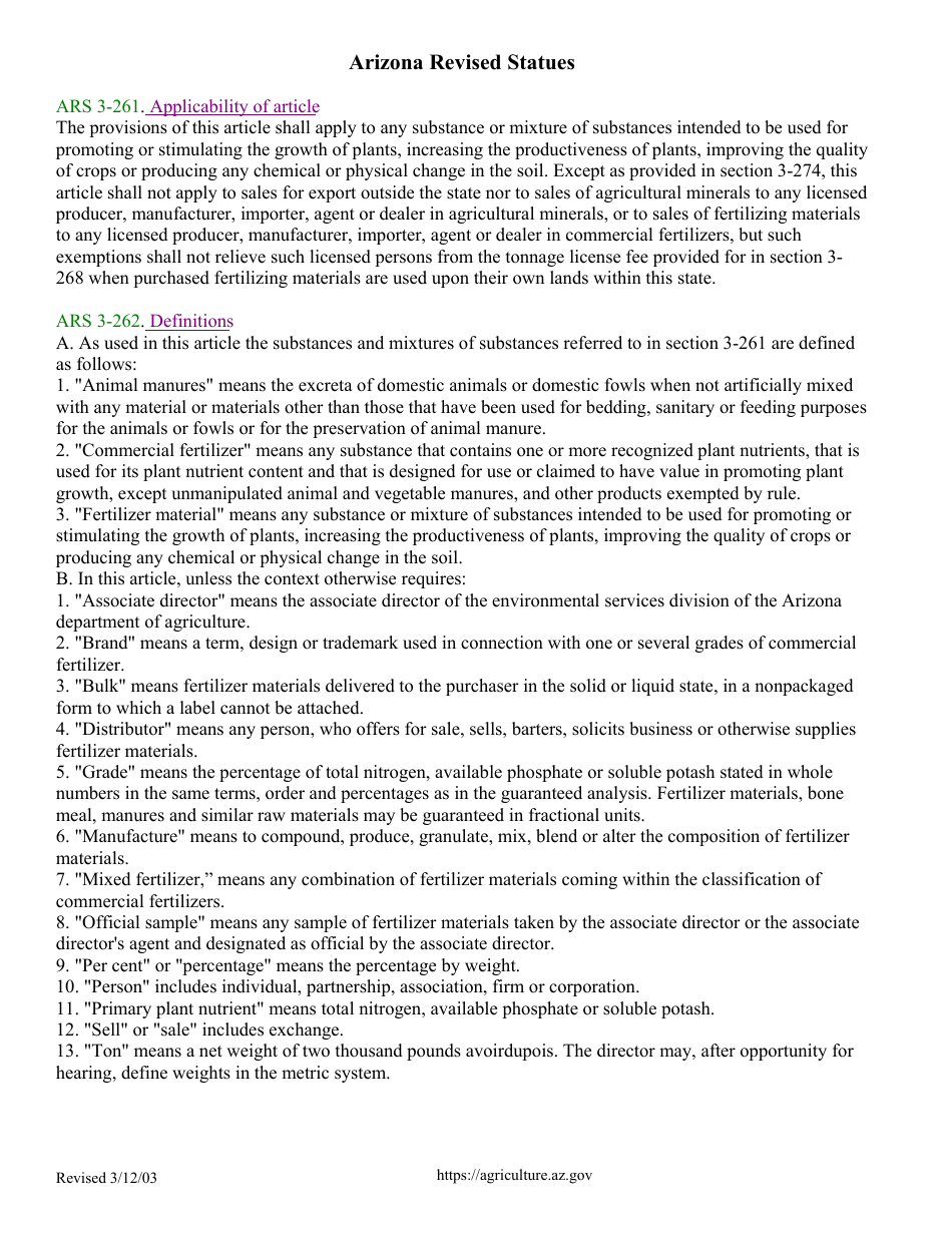 Application for Registration of Specialty Fertilizers - Arizona, Page 4