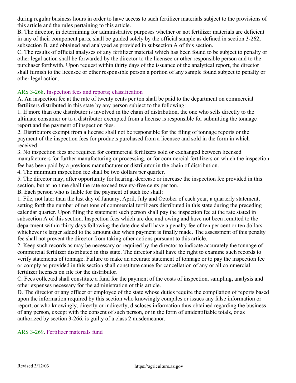 Application for Registration of Specialty Fertilizers - Arizona, Page 6