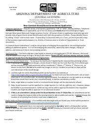 Document preview: Form LB002 New Livestock Brand Application or Amendment of Recorded Brand - Arizona