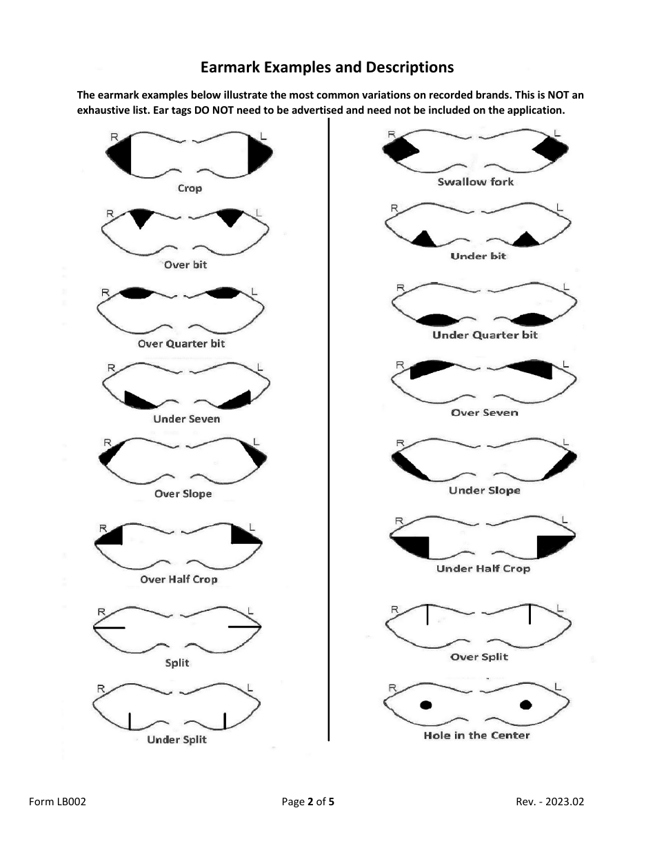 Form LB002 New Livestock Brand Application or Amendment of Recorded Brand - Arizona, Page 2