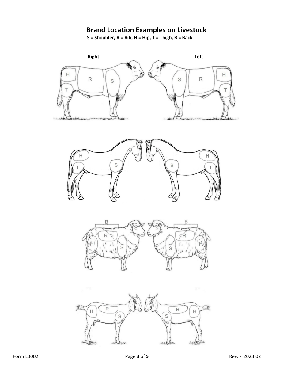 Form LB002 New Livestock Brand Application or Amendment of Recorded Brand - Arizona, Page 3