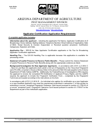 Applicator Certification Application - Arizona