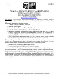 Applicator Certification Application - Arizona, Page 2