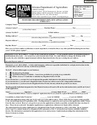 Document preview: Pesticide Seller Permit (Psp) New Application - Arizona