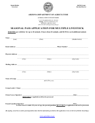 Seasonal Pass Application for Multiple Livestock - Arizona