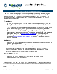 Document preview: Overtime Plan Review Information and Request Form - City of Austin, Texas