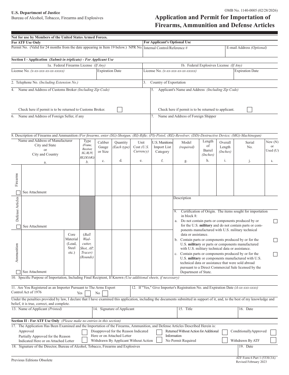 ATF Form 6 (5330.3A) Part 1 Download Fillable PDF or Fill Online ...