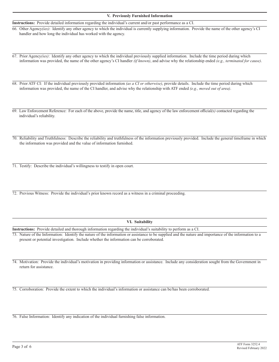 ATF Form 3252.4 Initial Suitability Request, Page 3