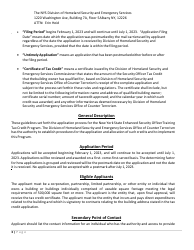 Security Officer Training Tax Credit Program Application - New York, Page 3