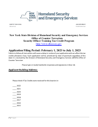 Security Officer Training Tax Credit Program Application - New York, Page 7