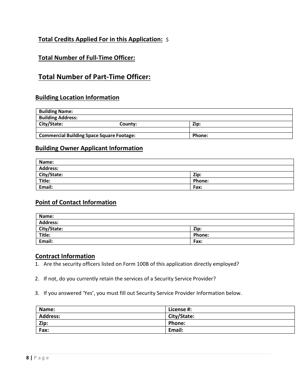 Security Officer Training Tax Credit Program Application - New York, Page 8