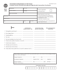 Document preview: Form ALC104 (RV-R0006001) Common Carriers Alcoholic Beverage and High Alcohol Content Beer Tax Return - Tennessee