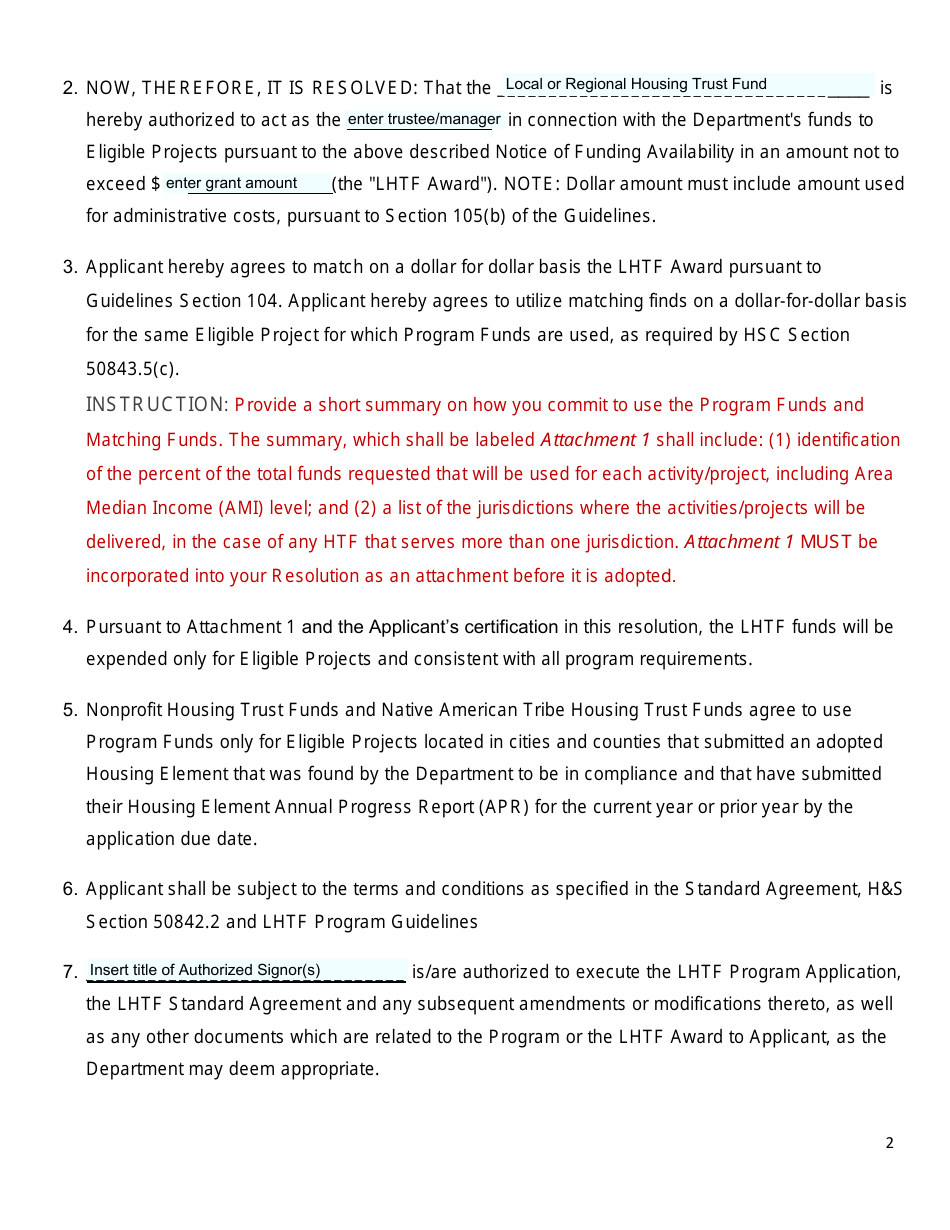 Lhtf Resolution Template - California, Page 2