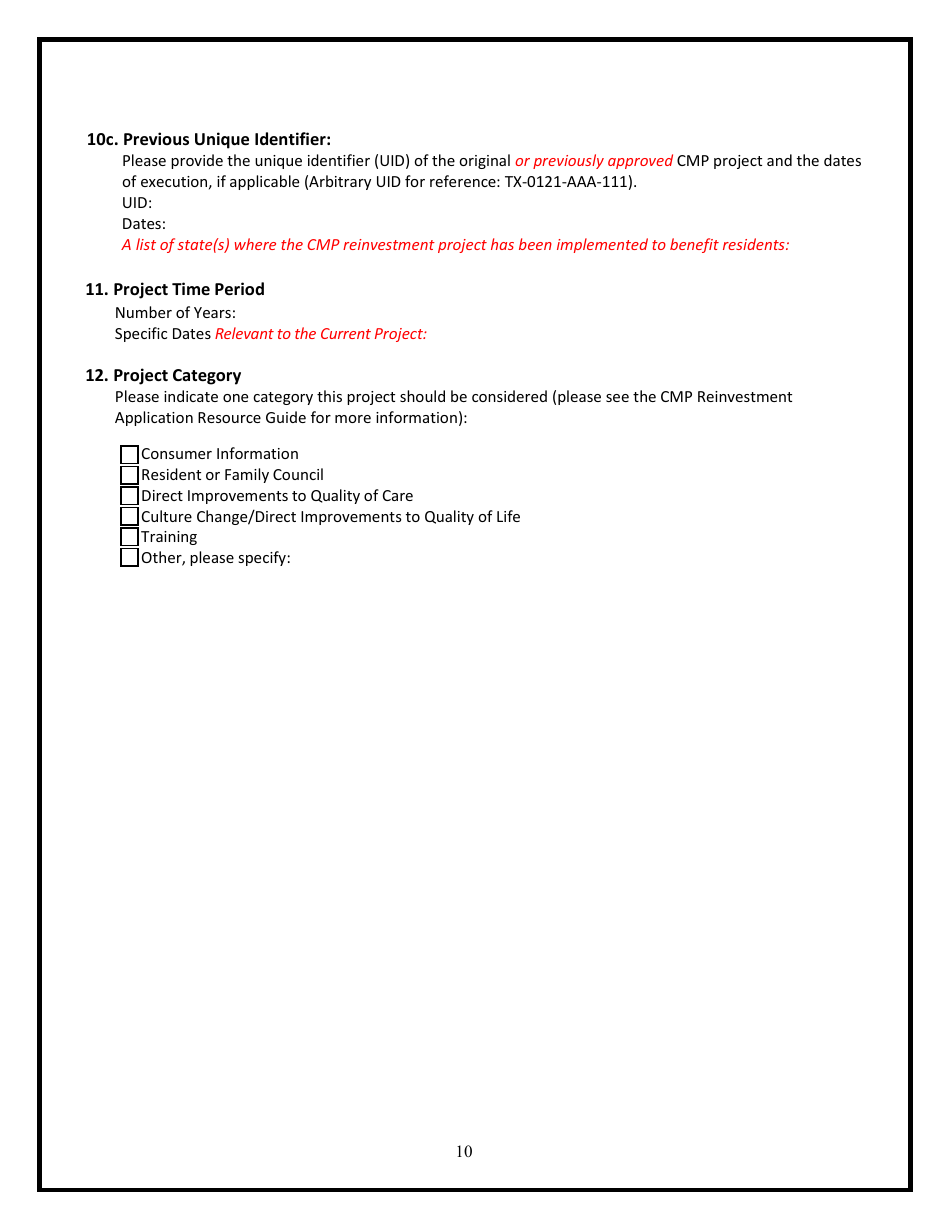 Civil Money Penalty (Cmp) Reinvestment Application Template - Fill Out ...