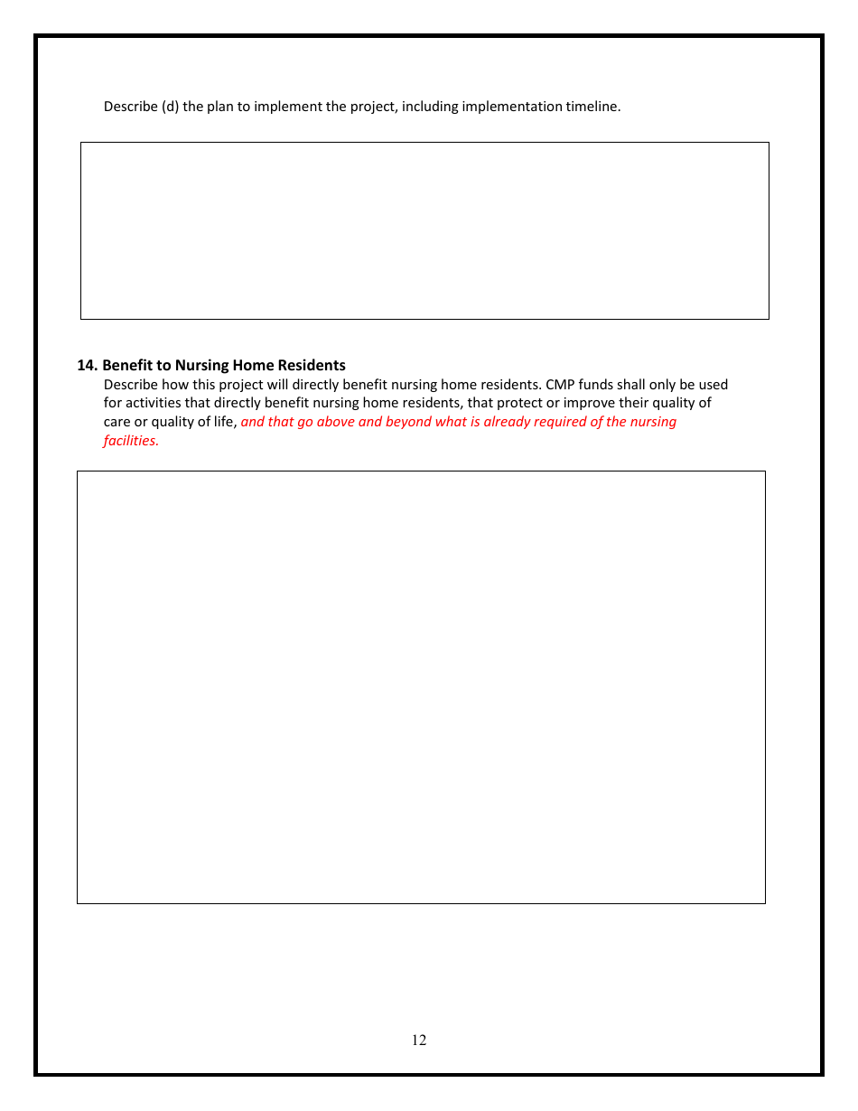 Civil Money Penalty (Cmp) Reinvestment Application Template, Page 12
