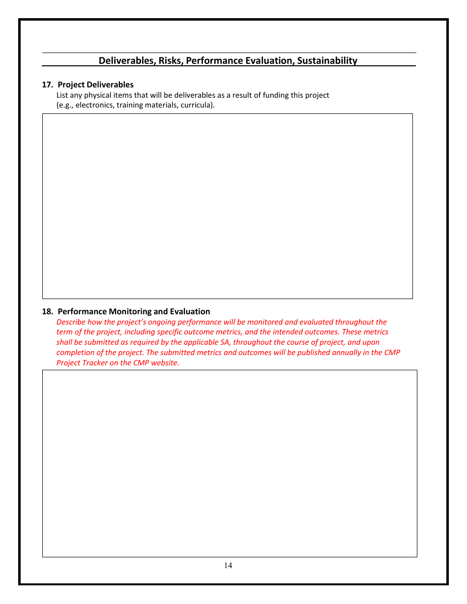 Civil Money Penalty (Cmp) Reinvestment Application Template, Page 14