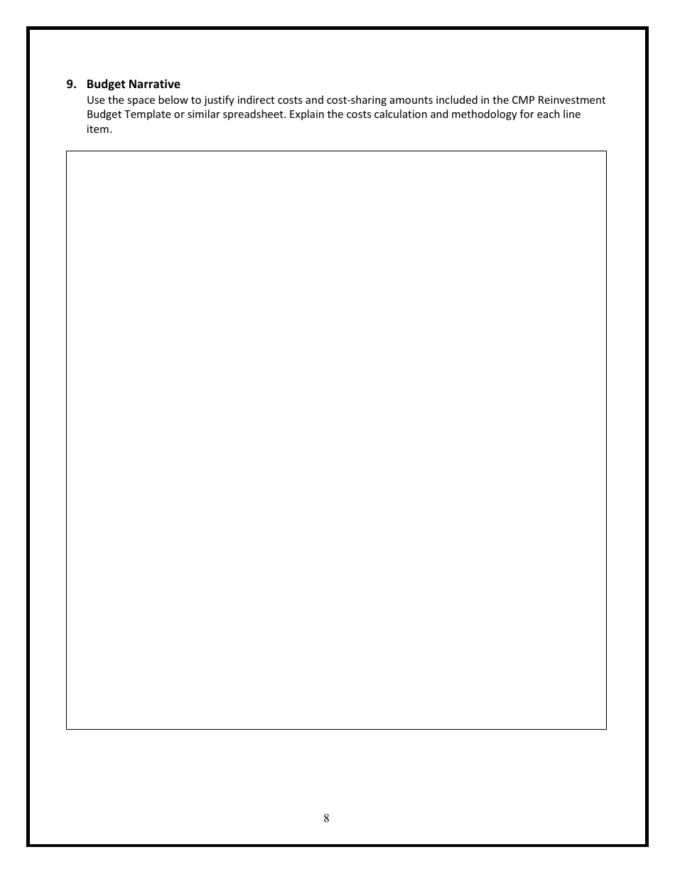 Civil Money Penalty (Cmp) Reinvestment Application Template, Page 8