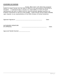 Application for Idaho Approved Horse Slaughter Feedlot - Idaho, Page 2