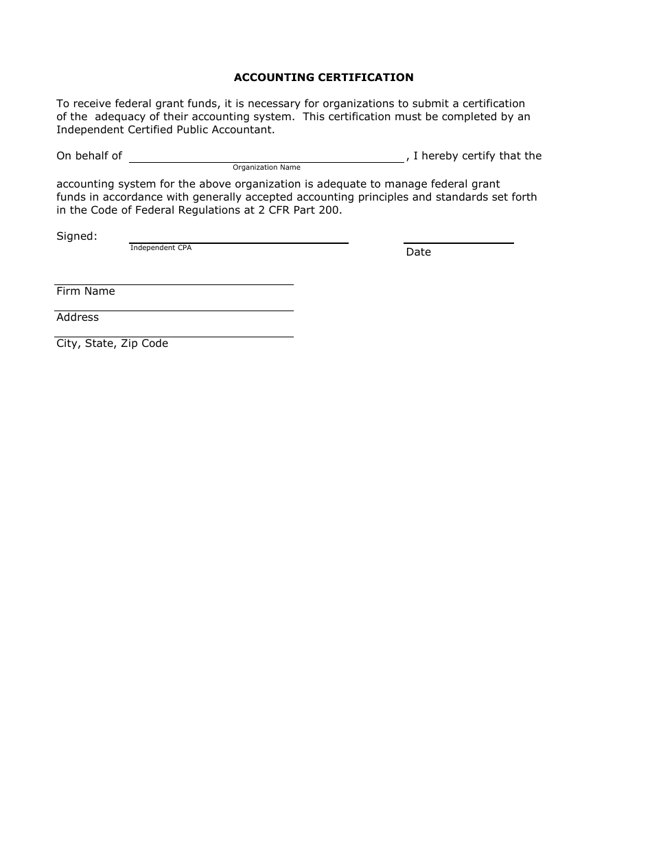 Accounting Certification - City of Flint, Michigan, Page 1