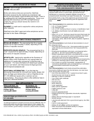 Form DCH-0569-BX-SR Application for a Certified Copy - Senior Michigan Birth Record - Michigan, Page 2