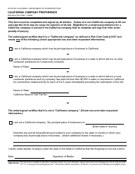 Document preview: Form DES-OE-0102.9 California Company Preference - California