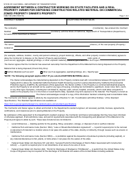 Form CEM-1904 Agreement Between a Contractor Working on State Facilities and a Real Property Owner for Disposing Construction Related Material on Commercial Zoned Property Owner&#039;s Property - California