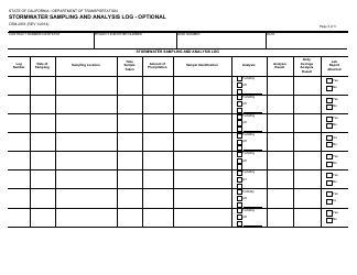 Form CEM-2051 Stormwater Sampling and Analysis Log - Optional - California, Page 2