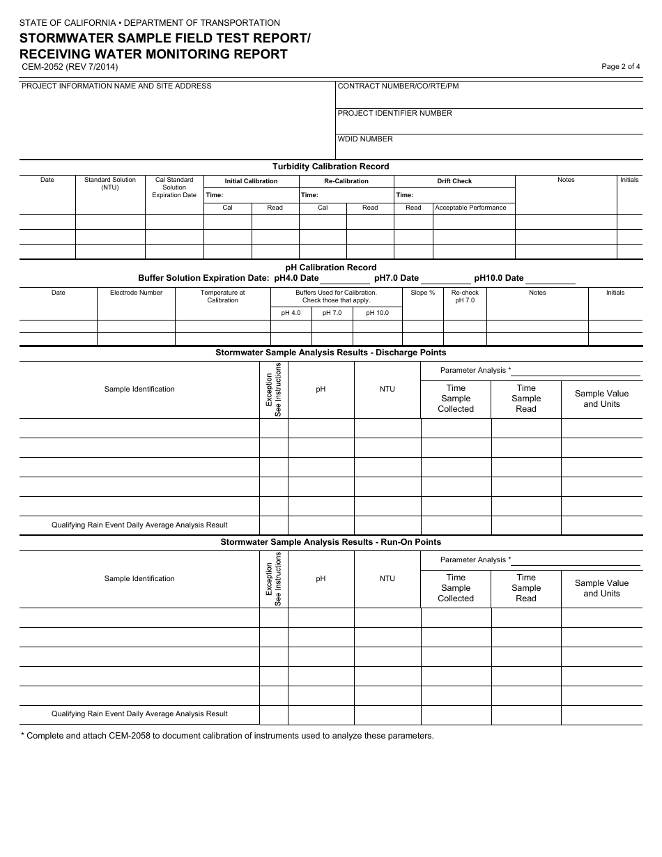 Stormwater Discharge Sample Log And Test Report Form - vrogue.co