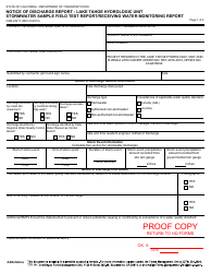 Document preview: Form CEM-2061T Notice of Discharge Report - Lake Tahoe Hydrologic Unit Stormwater Sample Field Test Report/Receiving Water Monitoring Report - California