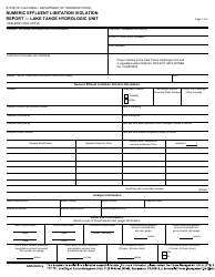 Document preview: Form CEM-2063T Numeric Effluent Limitation Violation Report - Lake Tahoe Hydrologic Unit - California