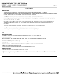 Form CEM-2063T Numeric Effluent Limitation Violation Report - Lake Tahoe Hydrologic Unit - California, Page 3
