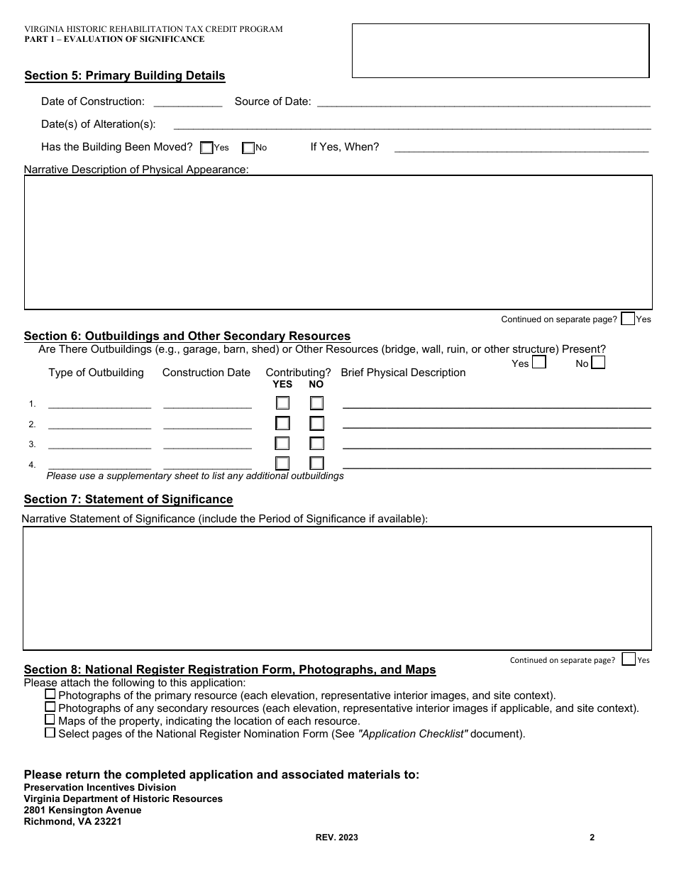 Part 1 Evaluation of Significance - Virginia, Page 2