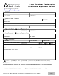 Form F303-002-000 Labor Standards Tax Incentivecertification Application Refund - Washington, Page 2