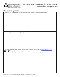 Formulario F417-298-999 Citacion Y Aviso (C&amp;n) Segun La Ley Wisha Formulario De Apelacion - Washington (Spanish), Page 2