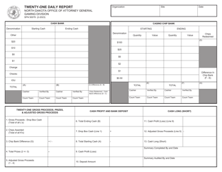 Document preview: Form SFN50079 Twenty-One Daily Report - North Dakota