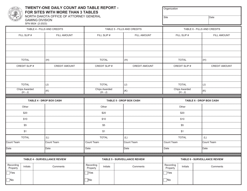 Form SFN9924  Printable Pdf