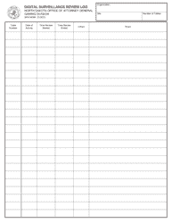 Form SFN54064 Digital Surveillance Review Log - North Dakota