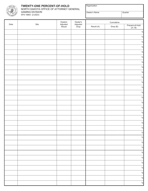 Form SFN18863  Printable Pdf